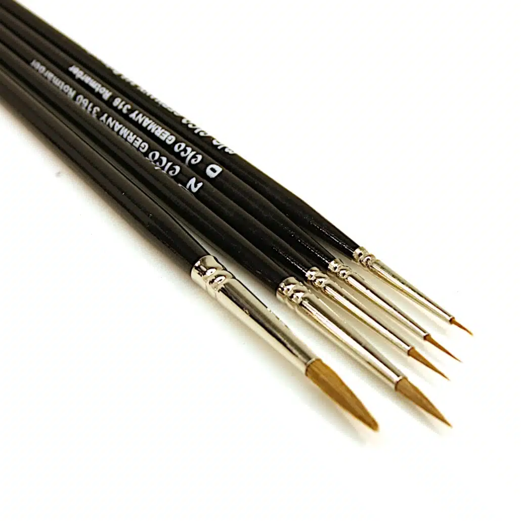 Glazuurpenseel set 5-delig roodmarterhaar