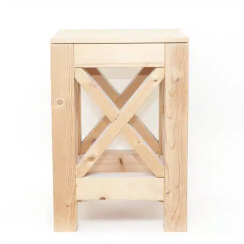 Houten werkbok 52x52 cm, hoogte 90 cm