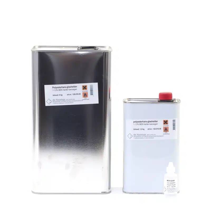Polyesterhars glashelder + MEK-harder