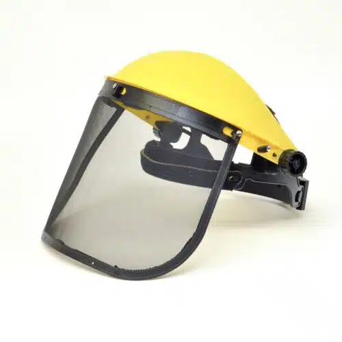 Werkscherm/gelaatscherm geel 18 cm met fijn gaas