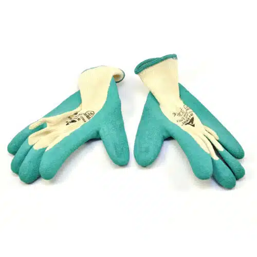 Werkhandschoenen groen/creme L/9 latex/katoen